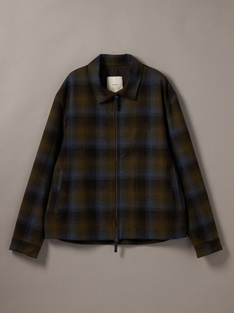 ジャケット - ロングスリーブウールフランネルフルジップジャケット 13