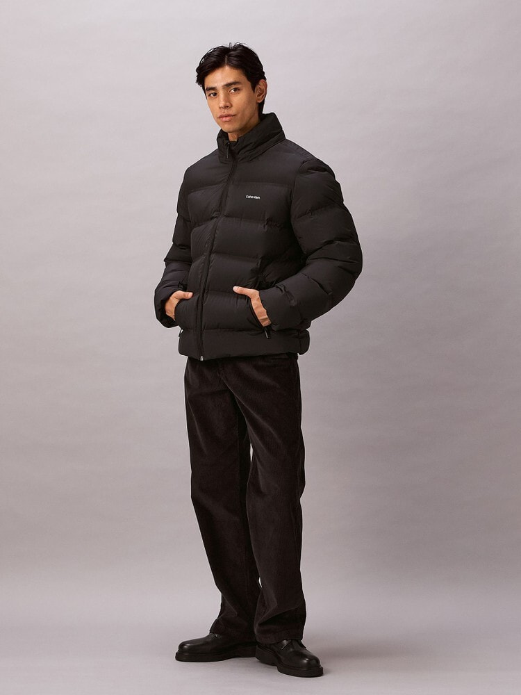 ダウンジャケット - キルティングフーデッドダウンジャケット