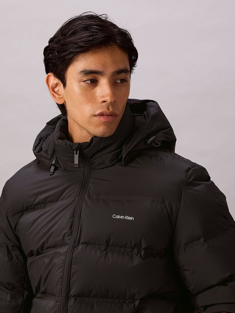 Calvin Klein ブラック　ジャケット　インナーダウン付　L カルバンクライン 中綿ジャケット 中綿コート ブルゾン