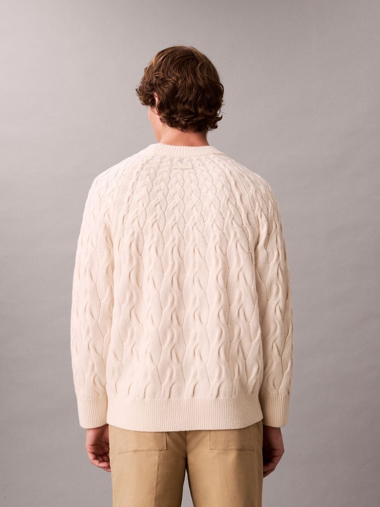 ニット - ラムウールブレンドケーブルセーター | カルバン・クライン
