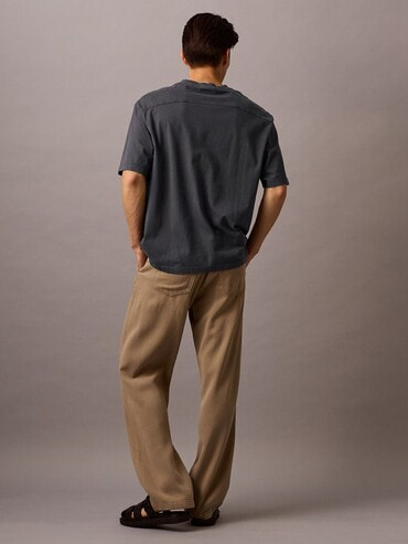 カルバンクライン　シアーシャツ　軽量コットン　シワ加工、エアコン対策 2点以上でさらに10%OFF】Tシャツ - ジャージーショートスリーブT
