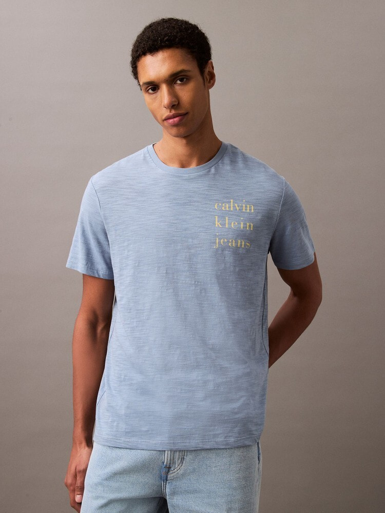 calvin klein バッジリブ ショートスリーブ Tシャツ