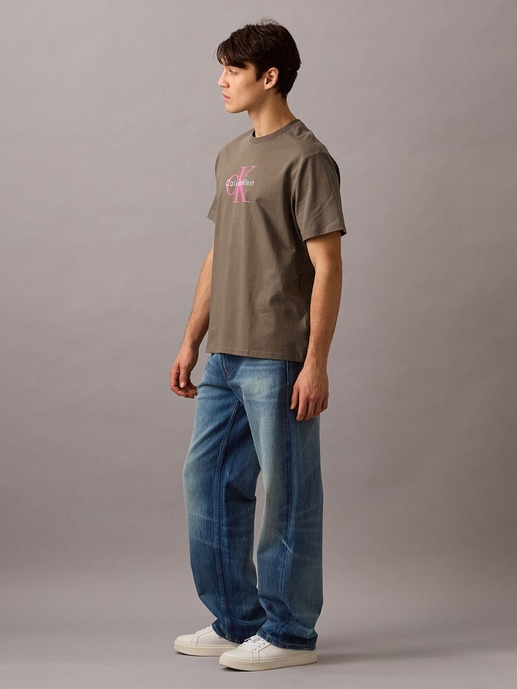 Tシャツ - ショートスリーブモノグラムプリントTシャツ [ROWOON