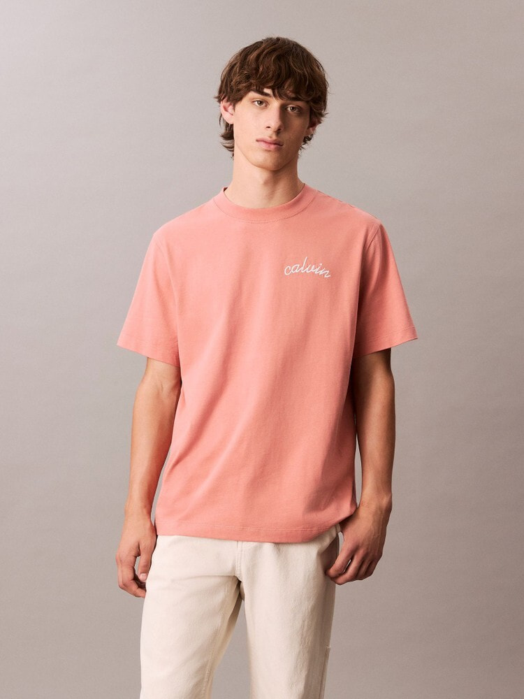 カルバンクライン ロゴ Tシャツ 2点以上でさらに10%OFF】Tシャツ - ロゴステッチクルーネックT