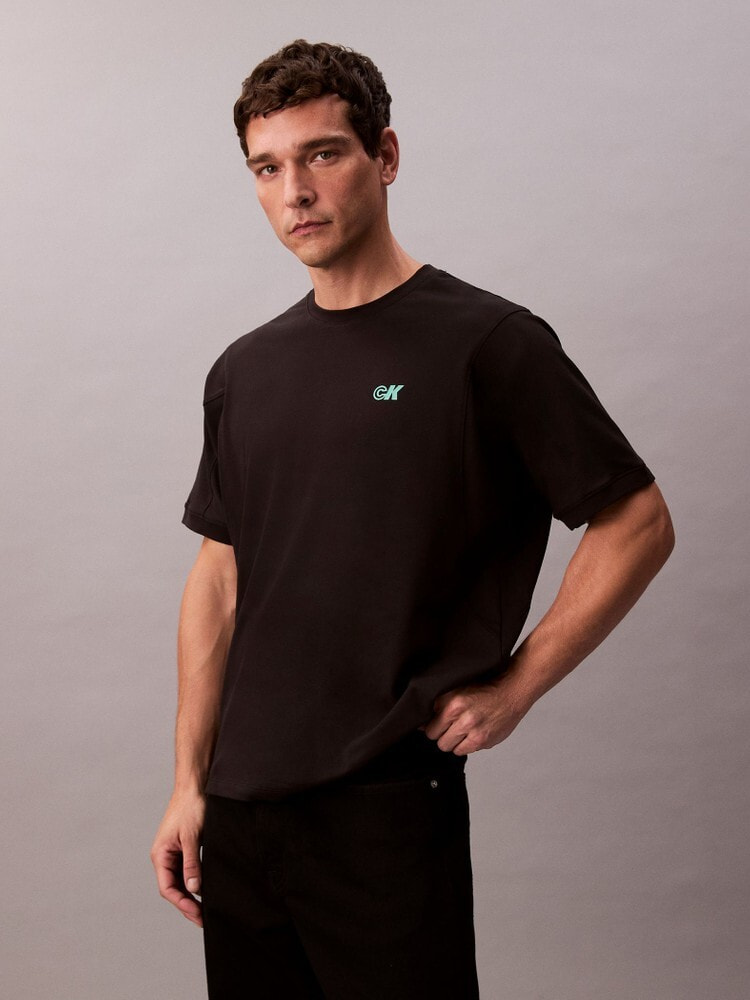 Tシャツ - ショートスリーブピケクルーネックジャージーTシャツ