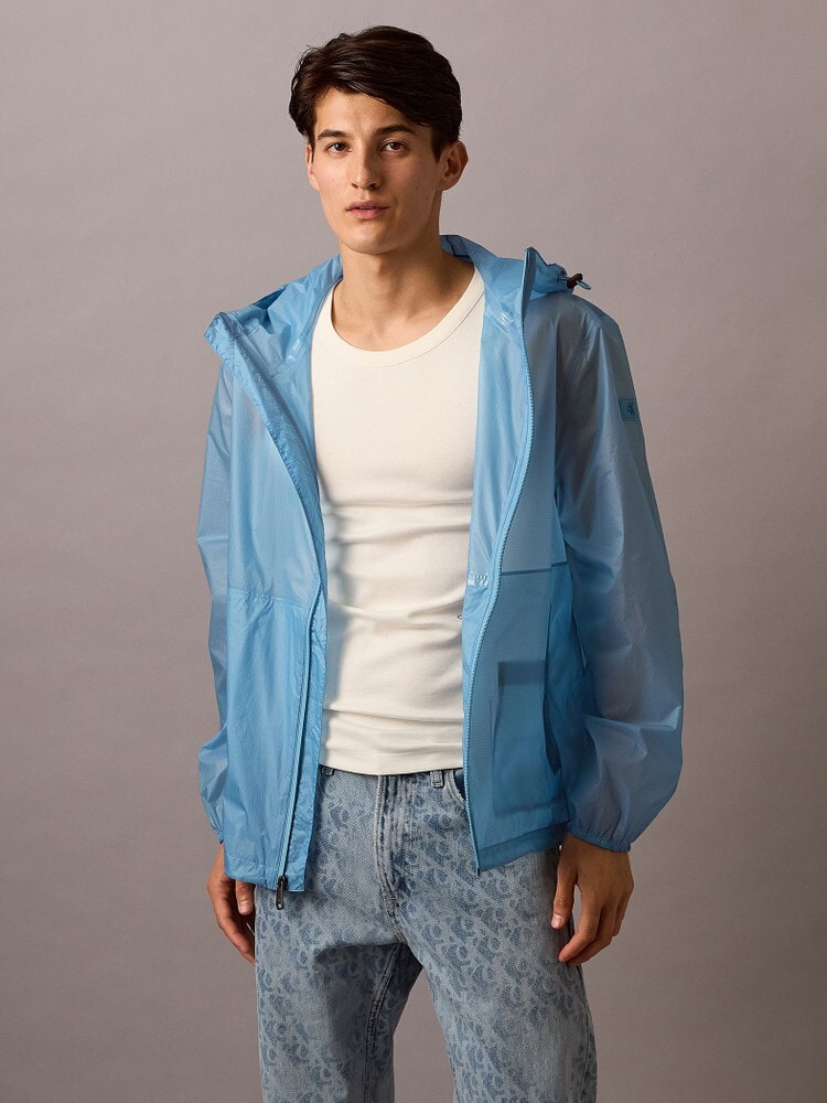 新品 定価4.5万 カルバンクライン COOLMAX ジャージー ジャケット 38 (L) 紺 【J45526】 Calvin Klein 春夏 ブレザー コットン リネン 新品 定価4.5万! カルバンクライン COOLMAXドビー織りシャンブレー