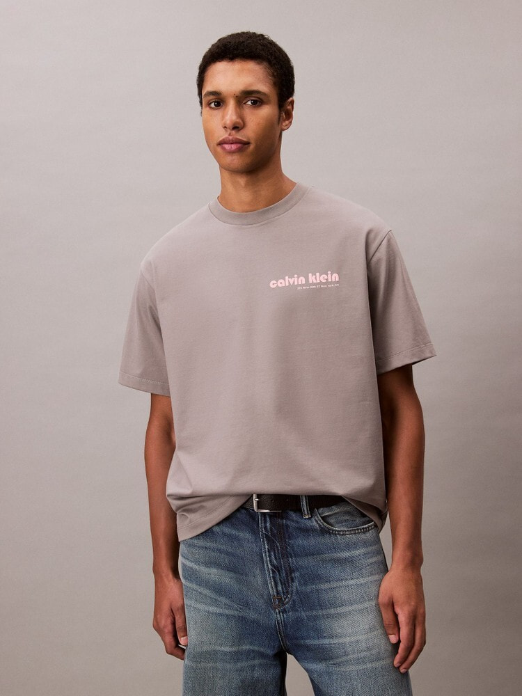 [  Jeans] コットンスポーツCKロゴプリントTシャツ Amazon.co.jp: CALVIN KLEIN 2 Pack Unisex CK Logo Relaxed Fit