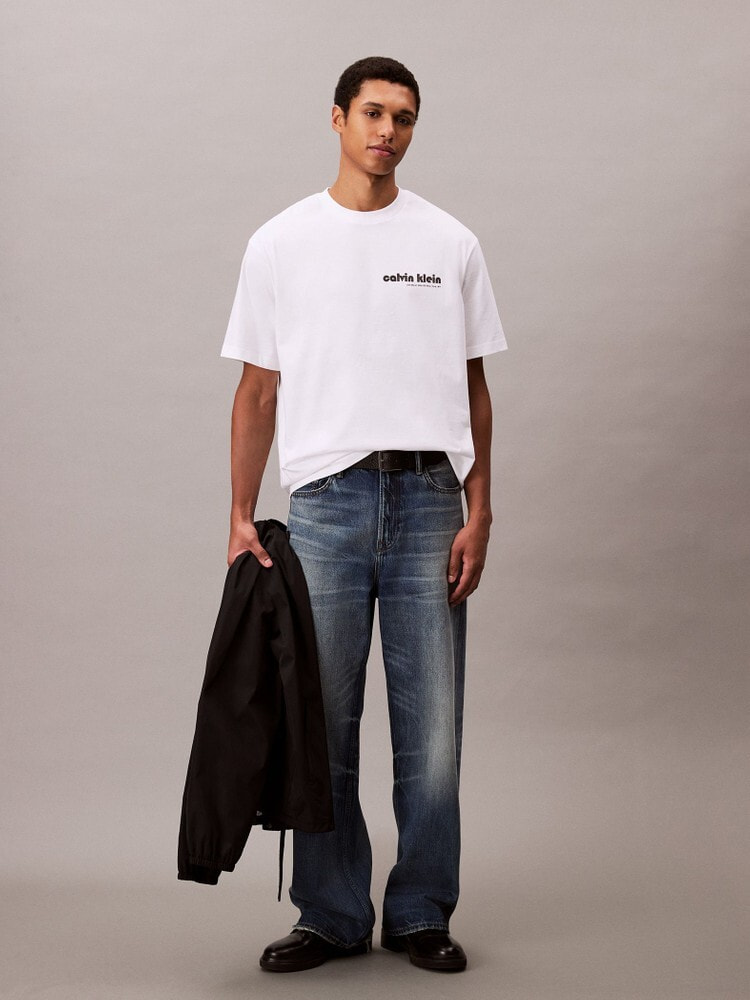 カルバンクライン ショートスリーブ グラフィックTシャツ セール】【ユニセックス】30s ボックスグラフィックショート