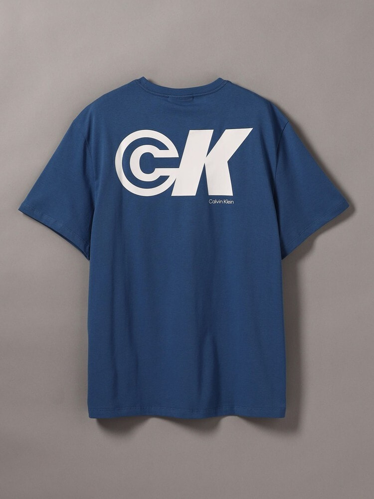 カルバン・クライン ジーンズ バッジ Tシャツ ブルー Tシャツ - CKロゴショートスリーブクルーネックTシャツ