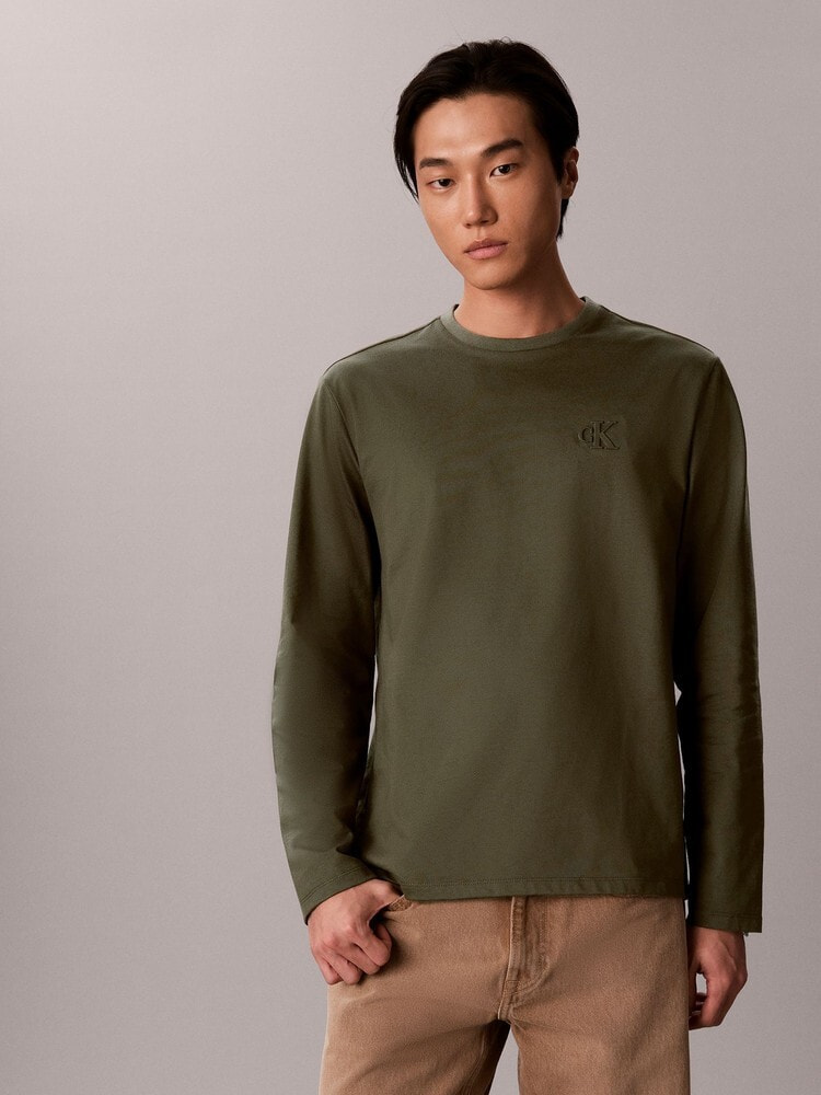 長袖Tシャツ - ジャージーエンボスレギュラーフィットTシャツ 8