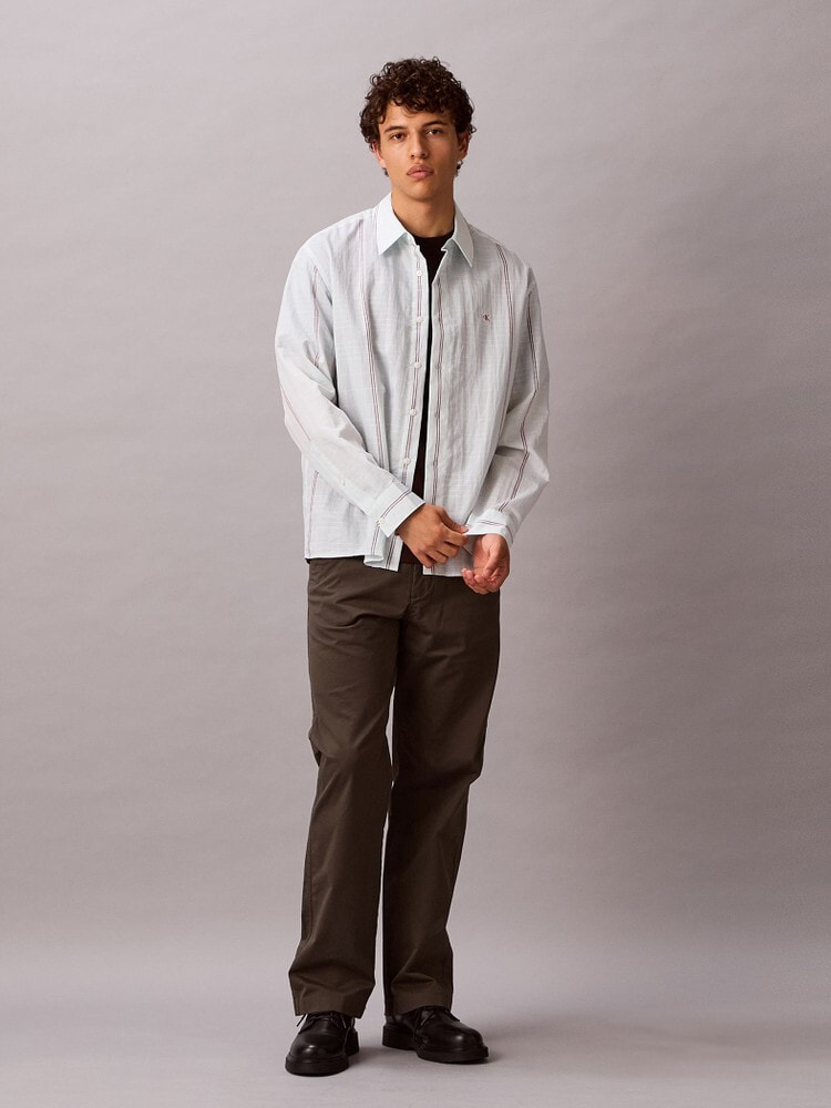 シャツ - ロングスリーブコットンナイロンリラックスシャツ[MINGYU / ミンギュ着用商品] 2