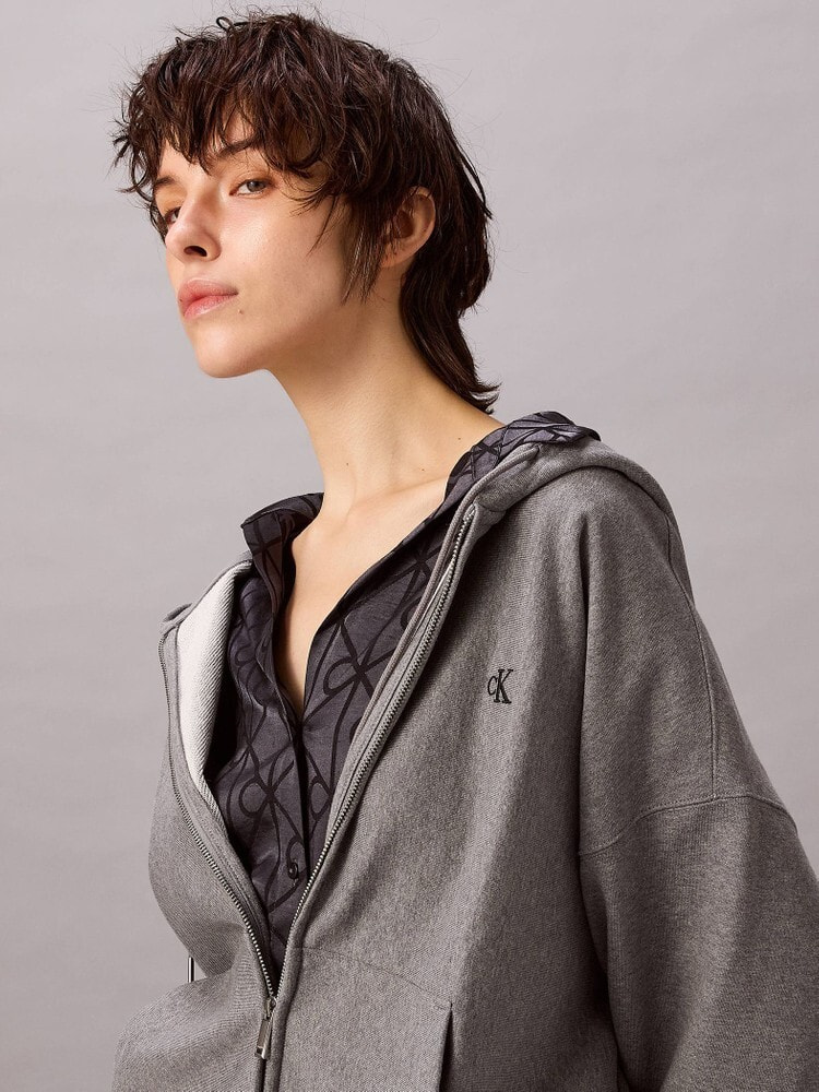 パーカー - ロングスリーブテリーモノグラムパーカー | カルバン