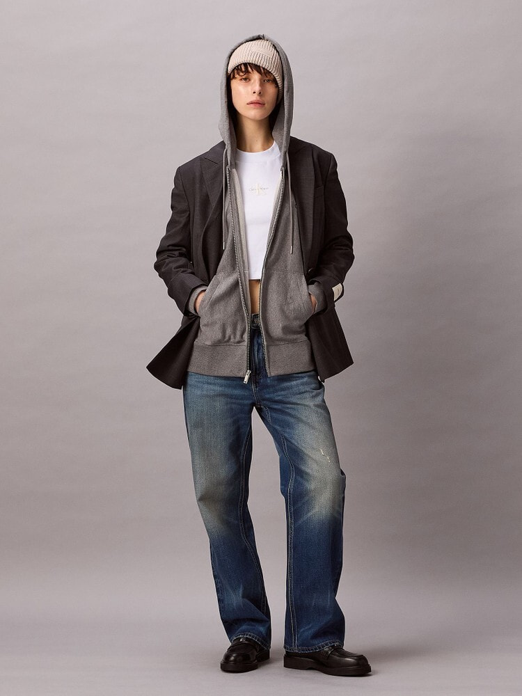 パーカー - ロングスリーブテリーモノグラムパーカー | カルバン