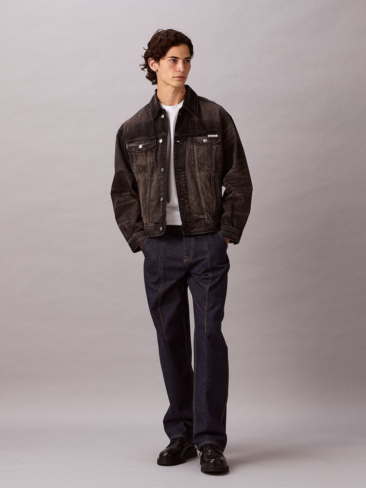 90's   Jeans ブラック デニムジャケット L デニムジャケット - 90s ブラックトラックジャケット | カルバン