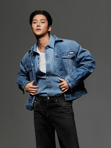  カルバンクライン　クロップドダッドデニムシャツ セール】クロップドダッドデニムシャツ（シャツ/ブラウス