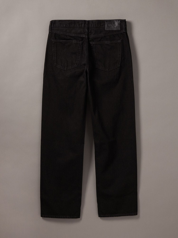 カルバンクラインジーンズ　刻印 パッチロゴ　ブラックデニムハーフパンツ　W25. 90s Straight]ジーンズ(デニムパンツ) - 90s ストレート