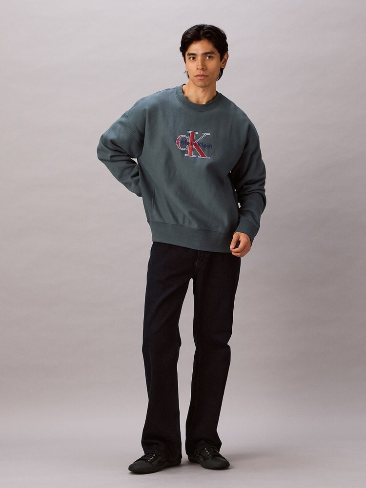 カルバンクライン トレーナー スウェット - プレミアムテリーカラーモノグラムクルーネック