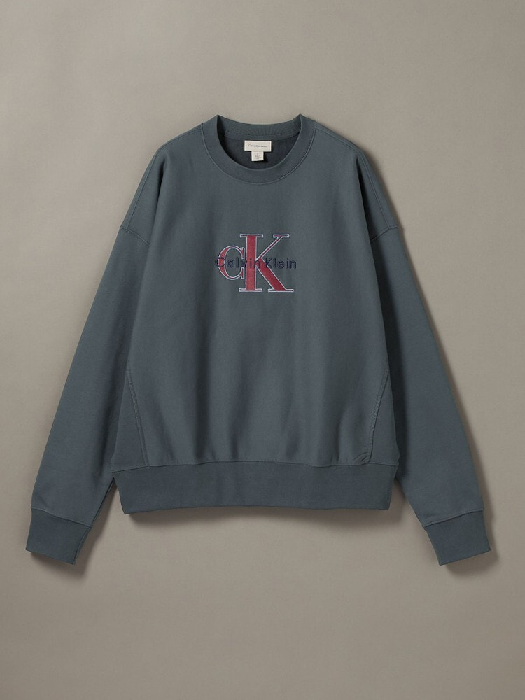 スウェット - プレミアムテリーカラーモノグラムクルーネック