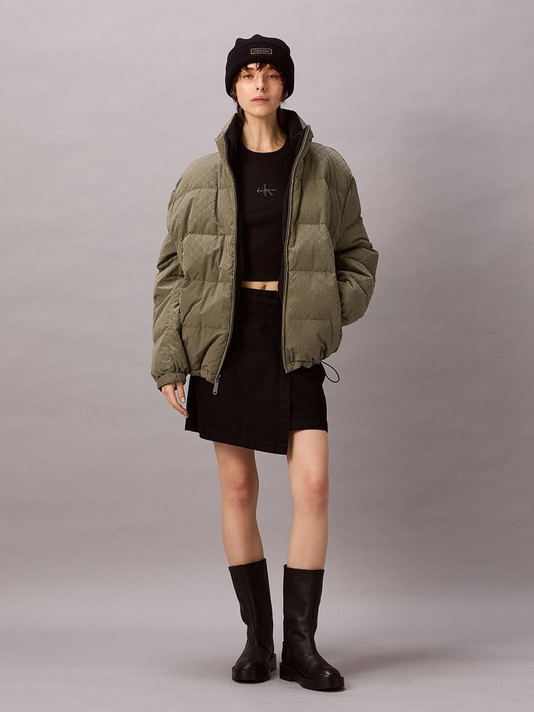 DOLCE & GABBANA オリーブグリーン&カーキ　リバーシブルダウン 111114-162.jpg