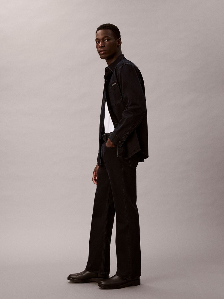 カルバンクラインジーンズ コーデュロイパンツ 黒 ワイドシルエット