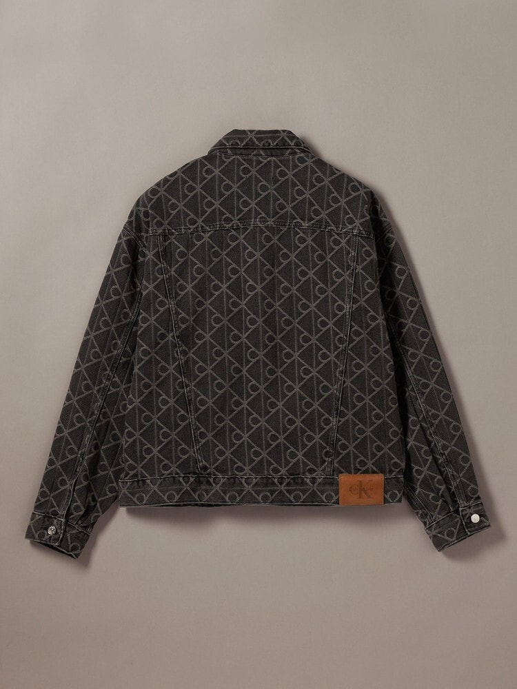 デニムジャケット - 90sブラックエンブレムジャカードジャケット