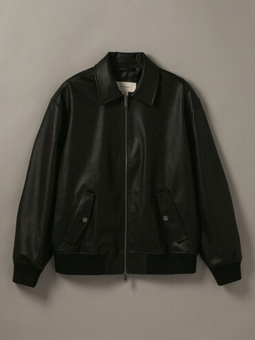 ブラックレザーボンバージャケット レザー ボンバージャケット ブラック | VERSACE JP