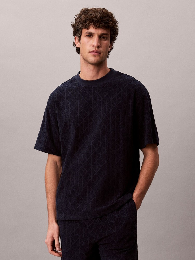 Tシャツ - ショートスリーブエンボスロゴタオルテリーTシャツ