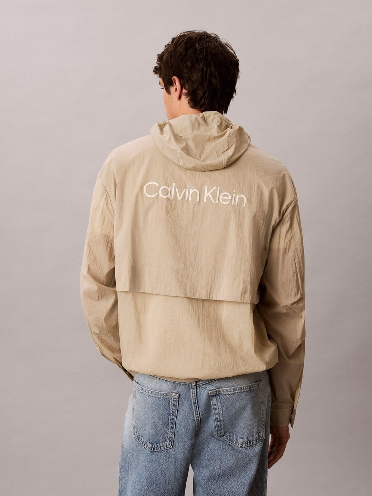 美品】 カルバンクライン　シープレザージャケット　フード付 Calvin Klein（カルバン・クライン） ナイロンジャケット パッカブル