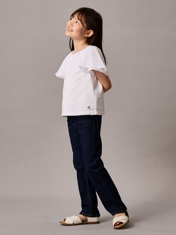 【関税込み】Balmain キッズ｜ブラック ロゴプリント ジーンズ Balmain Kids ロゴ スウェットシャツ | ブラック | FARFETCH JP
