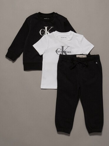 Calvin Klein キッズ ガールズ モノグラム 2パック クラシッククロップ (小さなお子様/大きなお子様) ベビー - モノグラムストレッチギフトパック