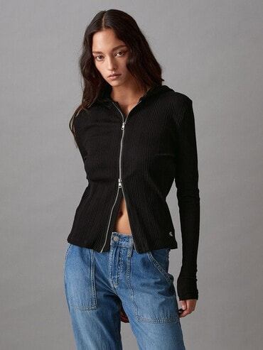 Calvin Klein ベアリアゲイティド リブジップパーカー Calvin Klein ベアリアゲイティド リブジップパーカー