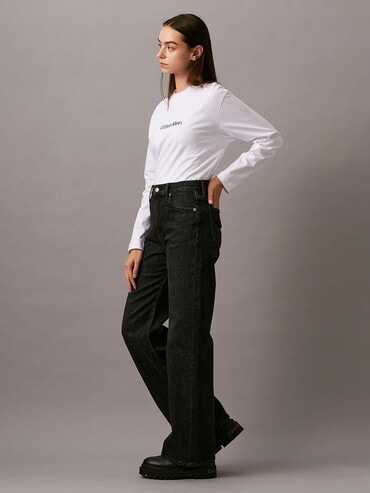 JJXX Tokyo High Waisted Wide Leg Womens Jeans - WASHED BLACK