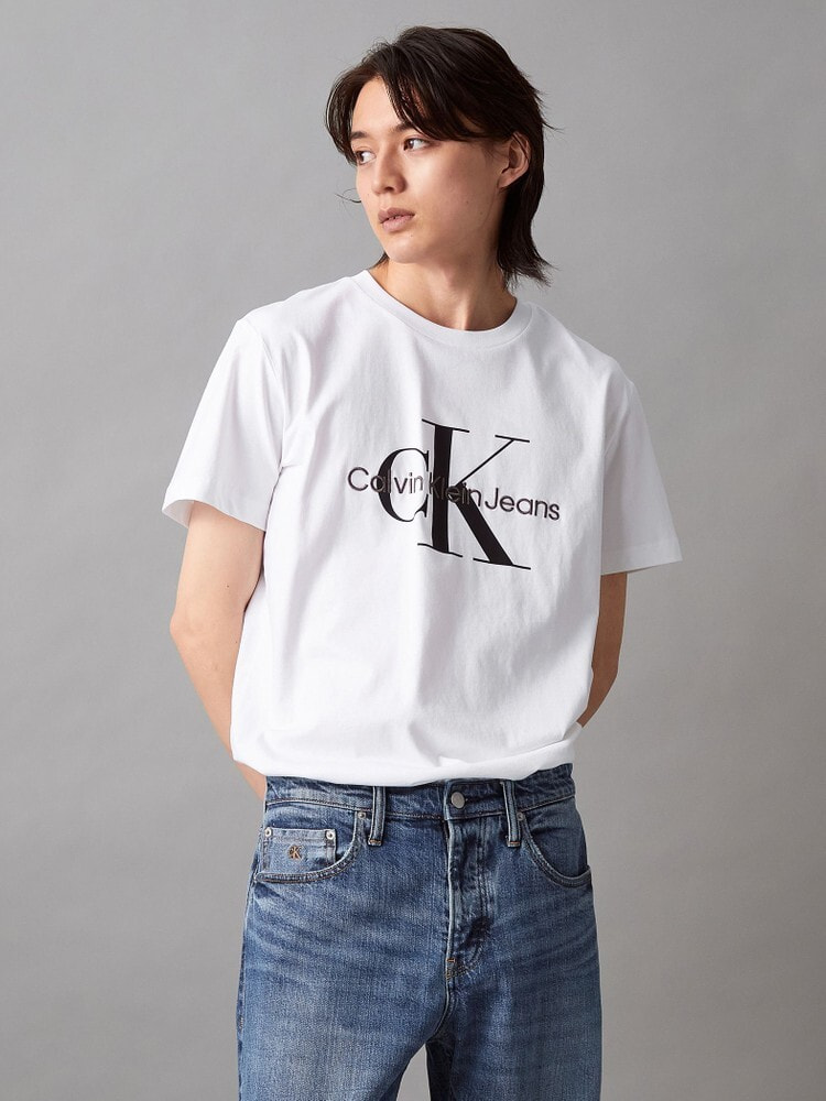 【品質保証HOT】【完売品】Calvin Klein モノグラムエンブロイド Tシャツ トップス