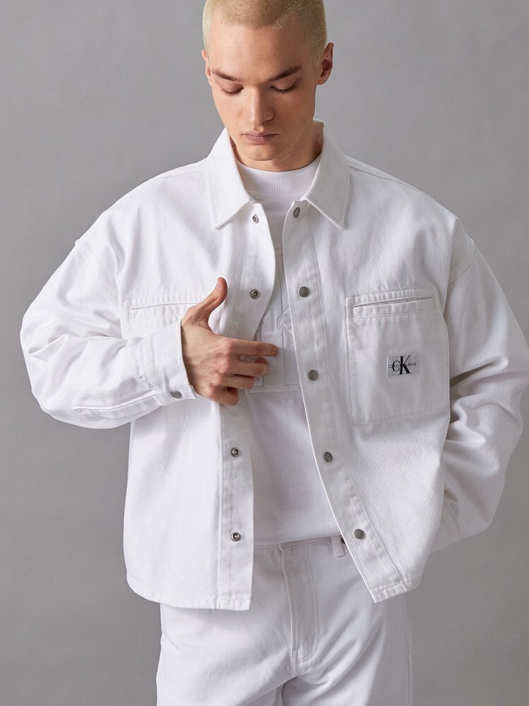 サイズＭCalvin Klein ボクシーシャツ ジャケット ホワイト ジョングク着用
