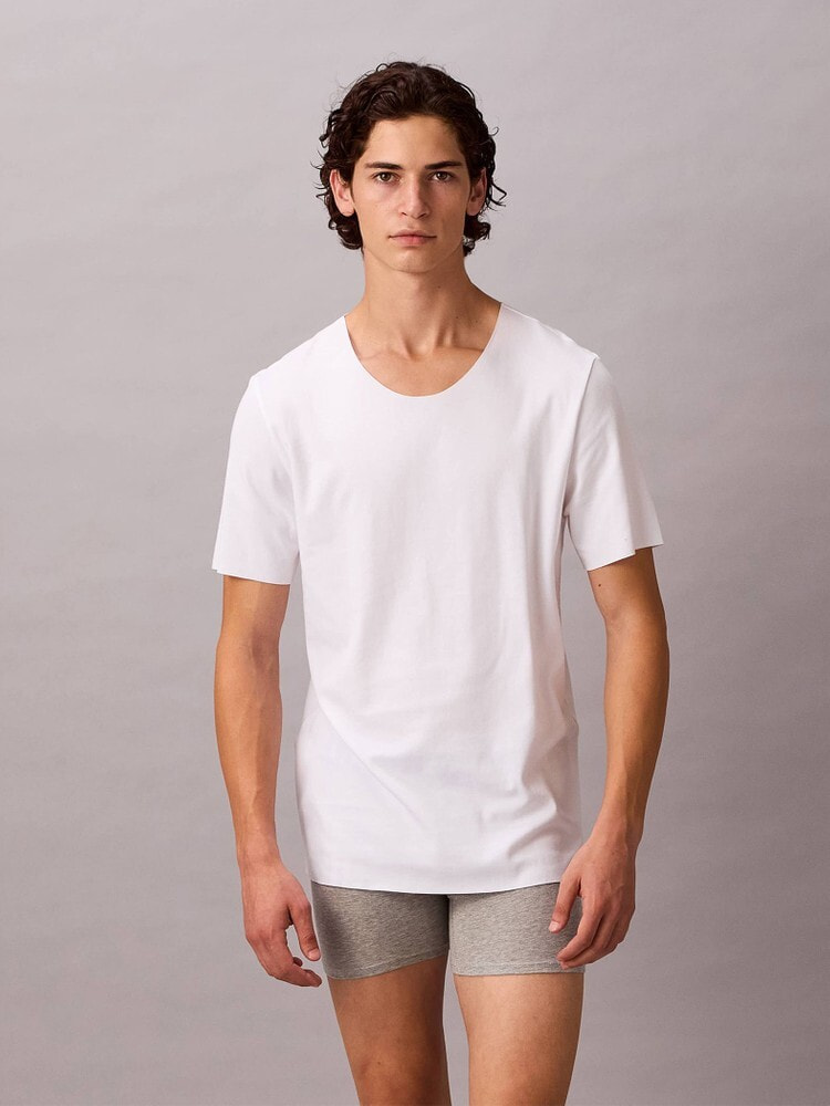 Tシャツ - Ck Black Cotton ショートスリーブクルーネックTシャツ