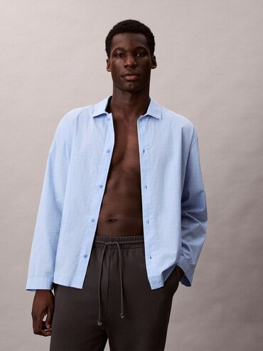 スリープウェア - Cotton Poplin ロングスリーブスリープウェアシャツ