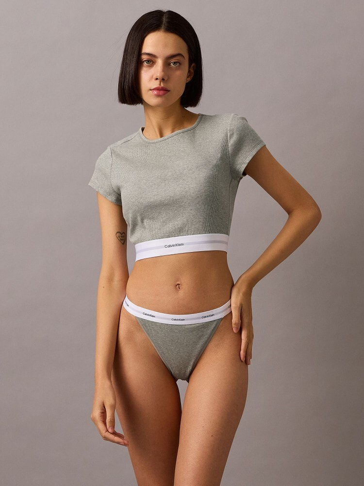 タンガ - Cotton Stretch Rib ハイレッグタンガ 7