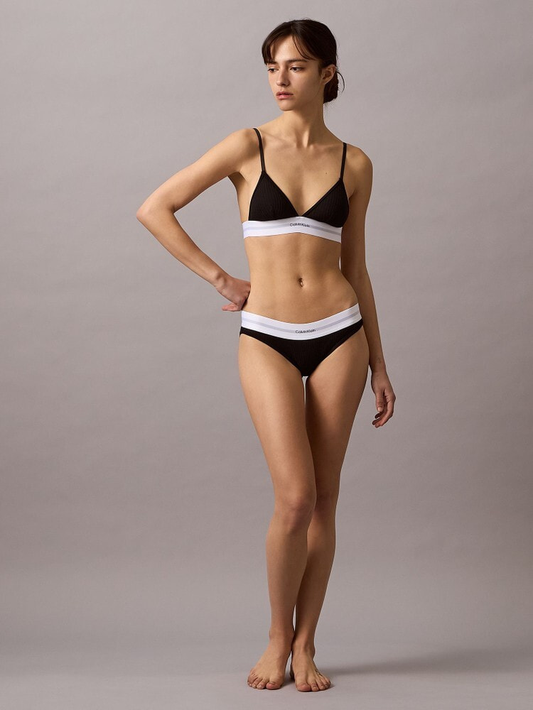 ワイヤレスブラ - Cotton Stretch Rib ライトリーライントライアングルブラ 31