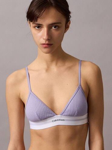 ブラ - Cotton Stretch Rib ライトリーライントライアングルブラ
