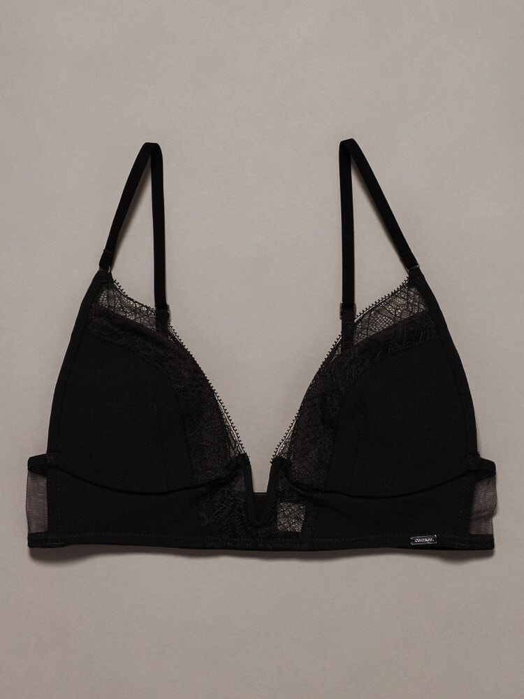 ブラ - Ck Black Geo Lace ライトリーライントライアングルブラ 6