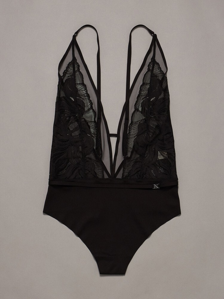 ボディスーツ - CK Black Geo Lace レース＆メッシュボディスーツ 6