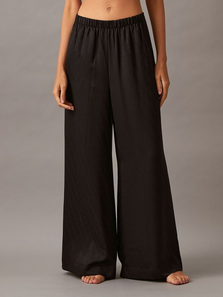 フェザーサテンパンツ / Feather Hem Satin Pants | FICTION