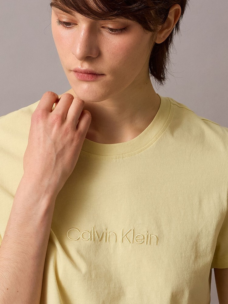 売れ筋商品|||カルバンクライン カットソー トップス レディース Women's Slim-Fit Matte Jersey Crewneck Tee Cafe Creme 47AB802_c7ZQ_a005_dc.jpg