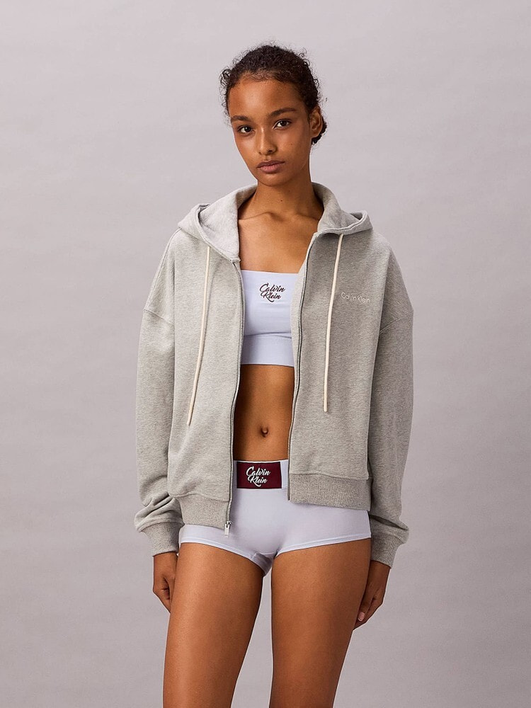 カルバン・クライン フルジップスウェットパーカー ショート丈 フル ジップ スウェット パーカー（パーカー）｜Calvin Klein