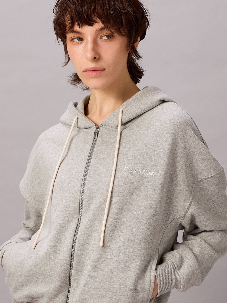 パーカー - Cotton Blend Terry フルジップスウェットパーカー