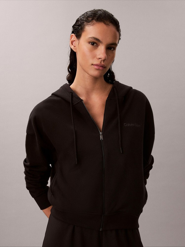 カルバン・クライン フルジップスウェットパーカー ショート丈 カルバン・クライン フルジップスウェットパーカー ショート丈