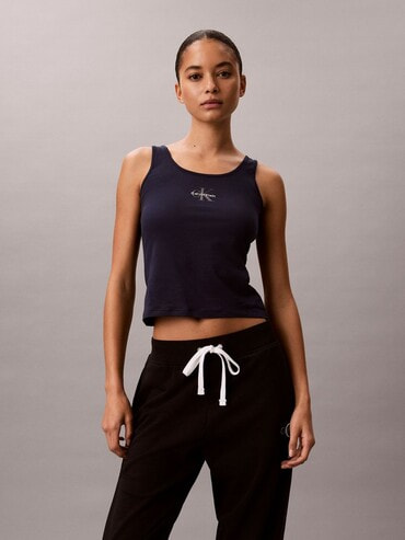 未使用☆ck カルバンクライン　タンクトップ オーバークロップドタンクトップ タンクトップ - Cotton Stretch Lounge CK グラフィックタンクトップ