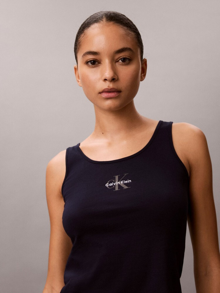 カルバンクライン タンクトップ - Cotton Stretch Lounge CK グラフィックタンクトップ