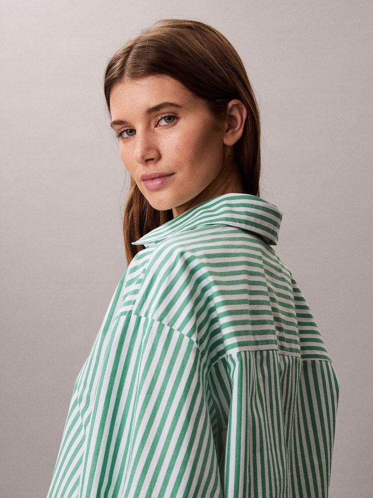 シャツ - Cotton Poplin CKグラフィッククロップドポプリンシャツ 4