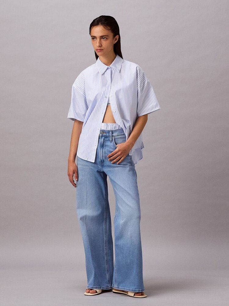 JACKBUNNY シルバーショートスリーブシャツ シャツ - Cotton Poplin リラックスポプリンショートスリーブシャツ